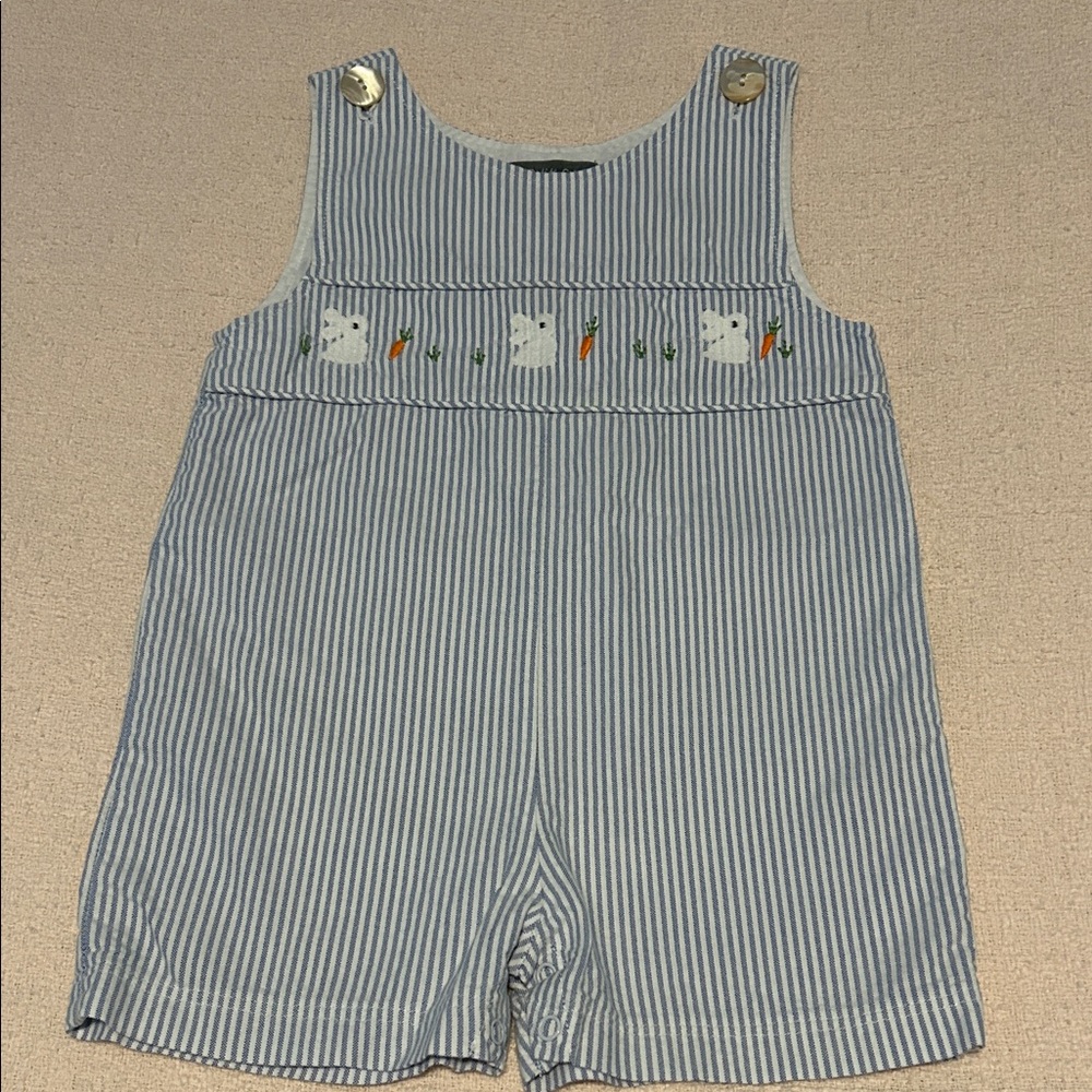 Striped Blue Kids Overalls